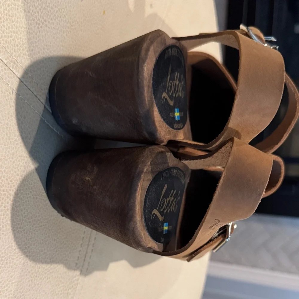 Lotta's Brown Leather Clogs SZ 41 Preowned - Picture 8 of 9